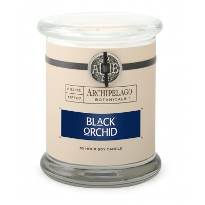Archipelago Свеча в стеклянном подсвечнике Черная орхидея