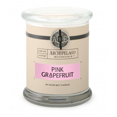Archipelago Свеча в стеклянном подсвечнике Розовый грейпфрут