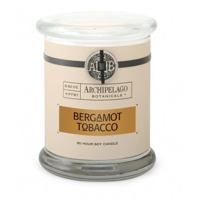 Archipelago Свеча в стеклянном подсвечнике Бергамот и табак